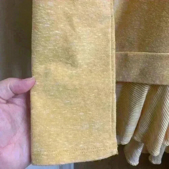 Hailey & Co. Faded Yellow Sweater with Yellow Striped Undershirt Peplum Size S - Picture 7 of 8